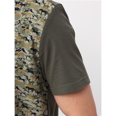 Рубашка трикотажная мужская короткий рукав GREG G143-KD1467T-JF7817 (хаки)