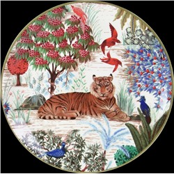 Тарелка под канапе с тигром из коллекции  Le Jardin du Palais, GIEN