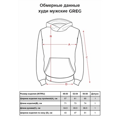 Худи мужское GREG G172-RM-0001 (св.-серый)