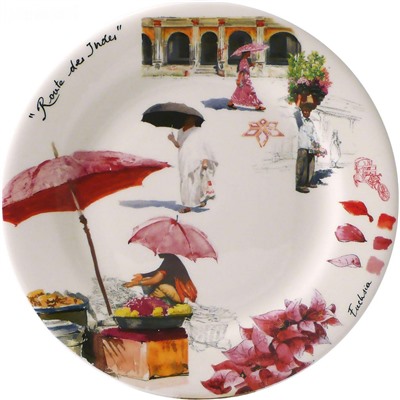 Тарелка десертная розовая из коллекции Route des Indes, Gien