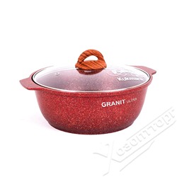 Кастрюля-жаровня 4,0л со стекл.крышкой АП "Granit ultra" (red) жга41а