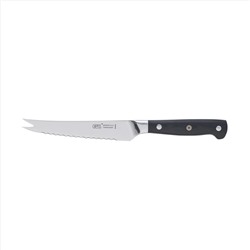 8660 GIPFEL Нож для томатов NEW PROFESSIONAL 13см. Материал лезвия: сталь X50CrMoV15. Материал ручки: стеклотекстолит G10. Толщина: 1,8мм. Цвет ручки: черный