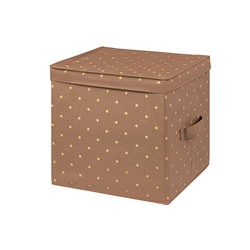 Короб складной для хранения 31*31*31 см "Шоколадный горошек" + 2 ручки, с крышкой, квадрат