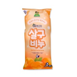 006501 SDK Косметическое туалетное мыло для лица на основе плодов масличной пальмы с ароматом абрикоса, 90 г х 3 шт. / Корея