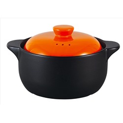 51303 GIPFEL Кастрюля жаропрочная BARBARA 32см/4,0л из высокотемпературной керамики с крышкой. Цвет кастрюли: черный. Цвет крышки: оранжевый