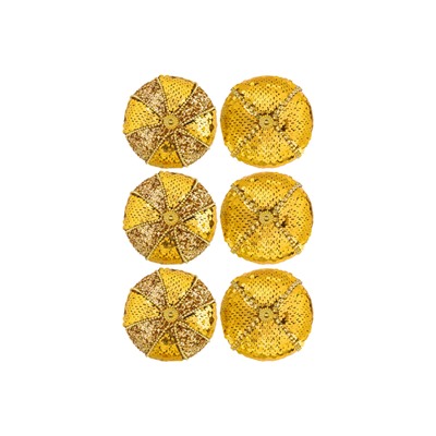 Набор 6 новогодних шаров 9,5*9,5 см "Золотые пайетки"