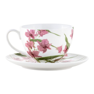 Чашка с блюдцем Орхидея розовая, 0,24 л, 62614