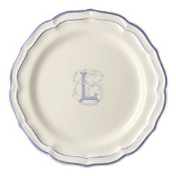 Тарелка обеденная, белый/голубой  FILET BLEU L,Gien