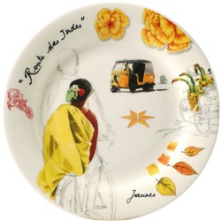 Тарелка под канапе желтая из коллекции Route des Indes, Gien
