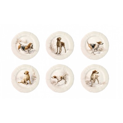 Тарелки десертные Собаки 6шт из коллекции Sologne, Gien