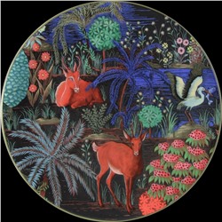 Тарелка десертная с антилопой из коллекции  Le Jardin du Palais, GIEN