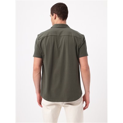 Рубашка трикотажная мужская короткий рукав GREG G143-KD1467T-JF7817 (хаки)