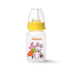 6871 FISSMAN Бутылочка для кормления 120 мл, цвет ЖЕЛТЫЙ (пластик)
