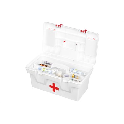 Ящик для медикаментов-аптечка 16 л 40,5*23,5*21 см "Массимо"с крыш.с 2-мя защел.и 2-мя органай+вклад