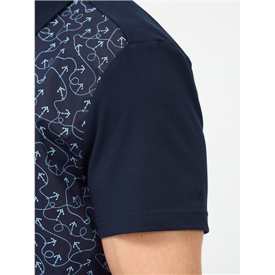 Рубашка трикотажная мужская короткий рукав GREG G143-KD1467T-LG4168 (синий)