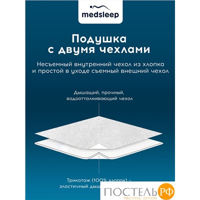 MedSleep МЕМОРИ ЭРГО КУЛ бел Подушка анатомическая 58x39x10/12, 1 пр., плстр/пенополиуретан