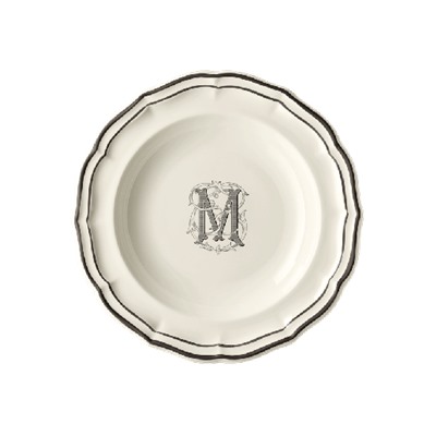 Тарелка глубокая M, FILET MANGANESE MONOGRAMME, Д 22,5 cm GIEN