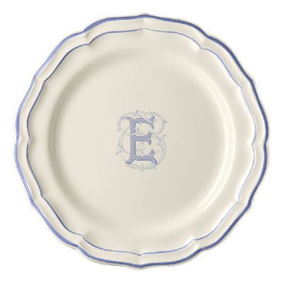 Тарелка обеденная, белый/голубой  FILET BLEU E,Gien
