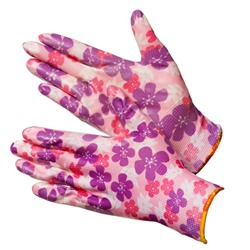 Садовые перчатки расцветки Sakura с нитрилом 9(L)p-p