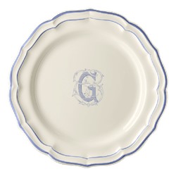 Тарелка обеденная, белый/голубой  FILET BLEU G,Gien