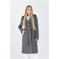 Пальто женское демисезонное 25020 (черно-белый)