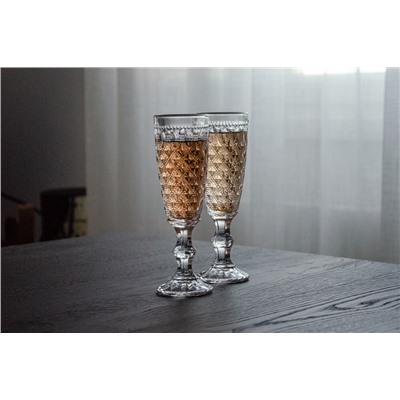 Набор бокалов для шампанского Dubai, прозрачный, 0,15 л, 4 шт, 62729