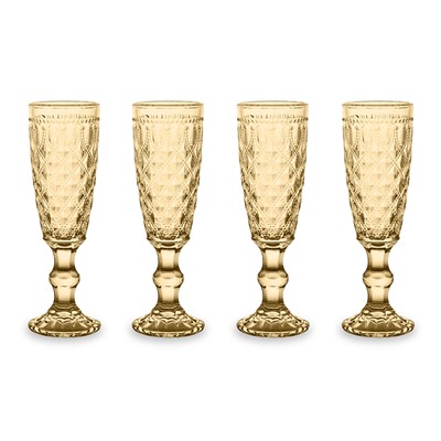 Набор бокалов для шампанского Dubai, янтарный, 0,15 л, 4 шт, 62727