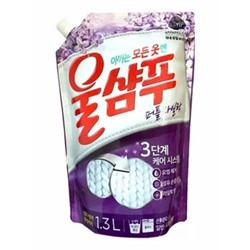 879078 Жидкое средство для деликатной стирки свежесть Wool Shampoo Fresh 1,3 литра мягкая упаковка/Корея