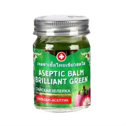 499047 Binturong Aseptic Balm Brilliant Green, Тайская зеленка с экстрактом алоэ вера 50гр Тайланд
