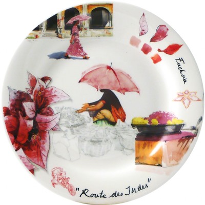 Тарелка под канапе розовая из коллекции Route des Indes, Gien
