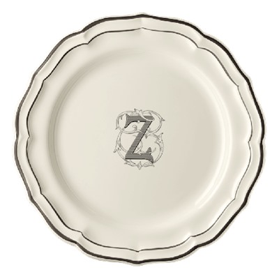 Тарелка обеденная Z, FILET MANGANESE MONOGRAMME, Д 26 cm GIEN