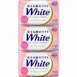232366 KAO Натуральное увлажняющее туалетное мыло "White" со скваланом (роскошный аромат роз) 85 г х 3 шт. /