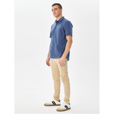 Рубашка трикотажная мужская короткий рукав GREG G143-PM-LT1631 (синий)