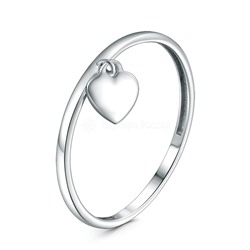 Кольцо из серебра родированное - Сердце к-4749-р