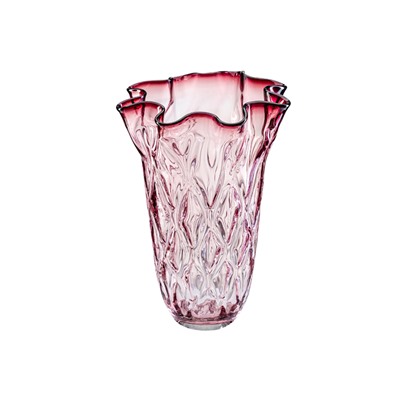 Ваза 26,5*26,5*38 см розово-прозрачная/омбре, стекло