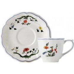 Чашка чайная с блюдцем 2шт из коллекции Oiseaux de Paradis, Gien