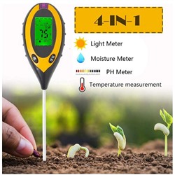Цифровой тестер состояния почвы OEM LCD 4 в 1 для садоводов (освещенность, влажность, кислотность, температура).