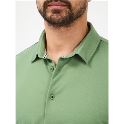 Рубашка трикотажная мужская короткий рукав GREG G158ZR-PO1T-SA2096 (хаки)