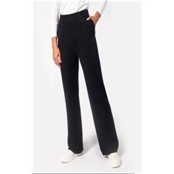 Вязаные брюки из эластичной пряжи с кашемиром Размер 52, рост 164, Цвет черный