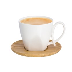 Чашка для капучино и кофе латте 200 мл 11*7,5*7 см "Белая метелица" + дер. подставка