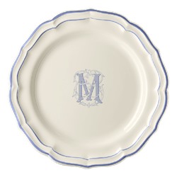 Тарелка обеденная, белый/голубой  FILET BLEU M,Gien