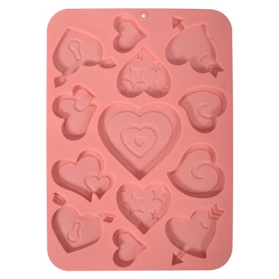 Форма для шоколадных конфет "Сердечки ассорти", 23х16,5х1 см