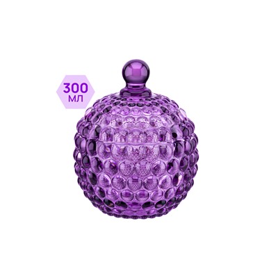 Горшочек д/меда 300 мл 11*11*13,5 см "Пузырьки" фиолетовый