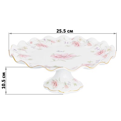 Подставка п/торт 25,5*25,5*10,5 см "Диана" на ножке