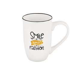 Кружка 535 мл 14*9*13,3 см "Smile is always in fashion" NEW BONE CHINA