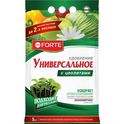 Bona Forte Удобрение Универсальное весна-лето с цеолитом, пакет 5 кг