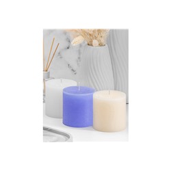 Набор 3 свечей 7,5*7,5*7,5 см "Candeline" белая, голубая, молочная