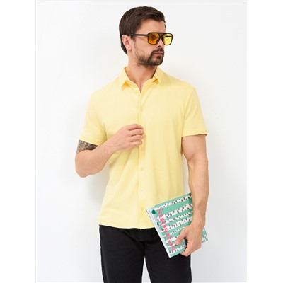 Рубашка трикотажная мужская короткий рукав GREG G158ZR-PO1T-SA0048 (лимон)