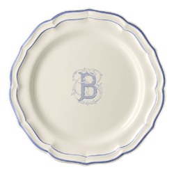 Тарелка обеденная, белый/голубой  FILET BLEU B,Gien